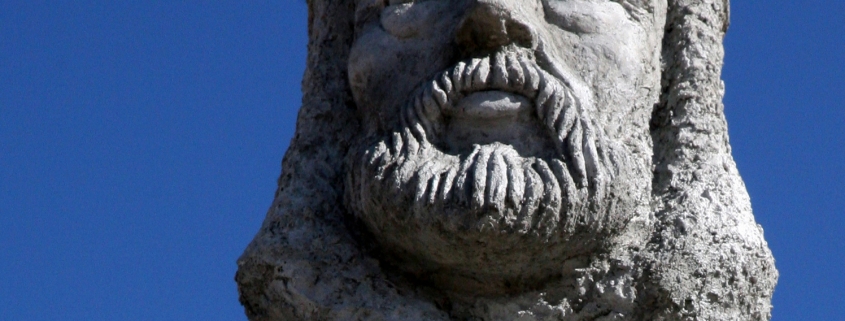 Escultura en cemento especial. El Cid. Mecerreyes. Burgos. Detalle cabeza