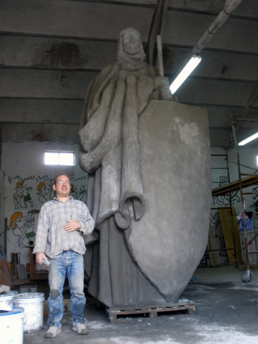 Escultura en cemento especial. El Cid. Mecerreyes. Burgos. Elaboración